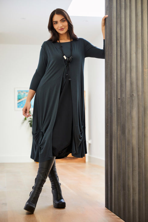 Ora Dress with Ruched Skirt